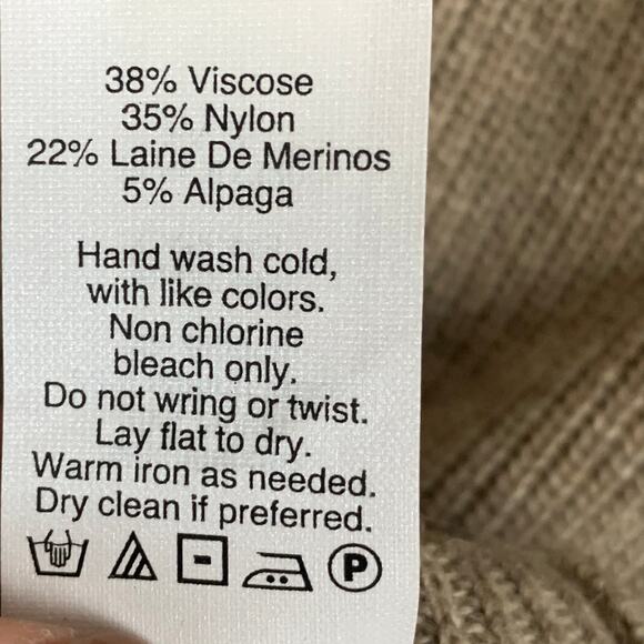 Madewell Sweater Dress Womens Large Tan Wool Alpaca Blend Knitted Pullover - Picture 7 of 7